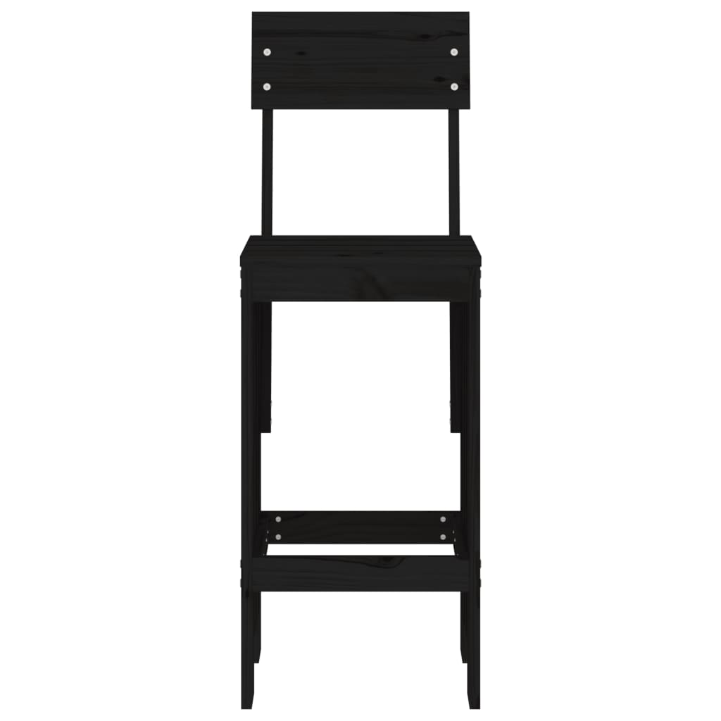 vidaXL Bar Stools 2 pcs Black 40x48.5x115.5 cm Solid Wood Pine