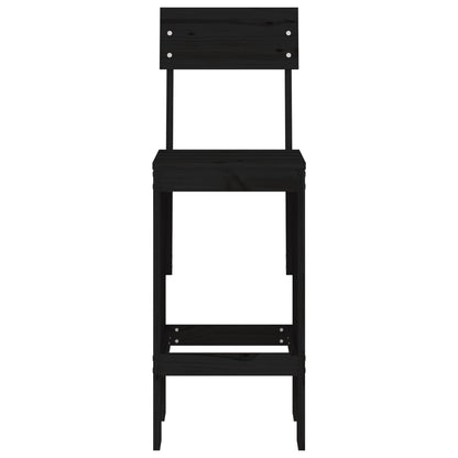 vidaXL Bar Stools 2 pcs Black 40x48.5x115.5 cm Solid Wood Pine