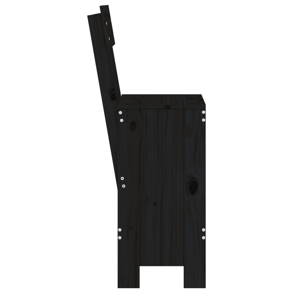 vidaXL Bar Stools 2 pcs Black 40x48.5x115.5 cm Solid Wood Pine