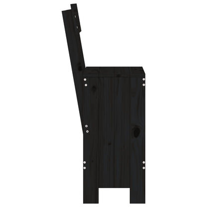 vidaXL Bar Stools 2 pcs Black 40x48.5x115.5 cm Solid Wood Pine