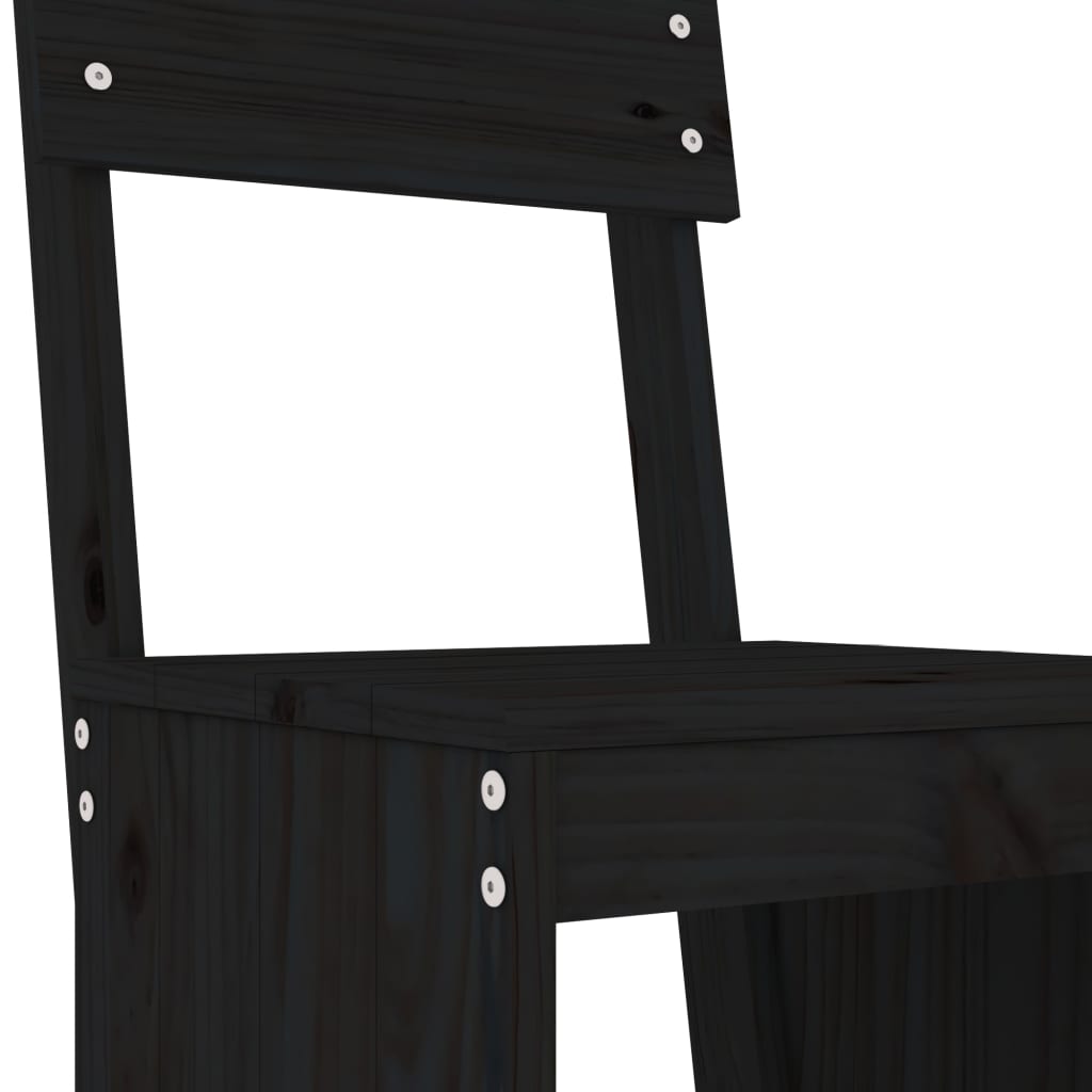 vidaXL Bar Stools 2 pcs Black 40x48.5x115.5 cm Solid Wood Pine