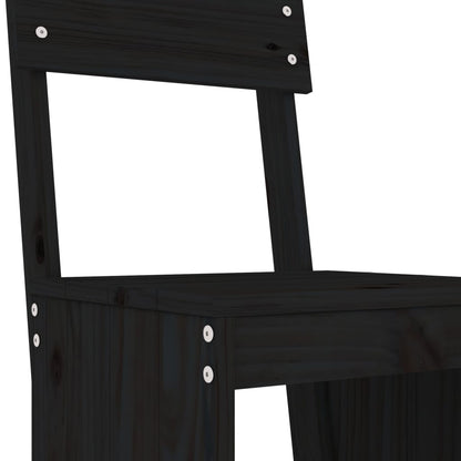 vidaXL Bar Stools 2 pcs Black 40x48.5x115.5 cm Solid Wood Pine