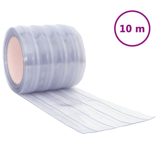 vidaXL Door Curtain Transparent 200 mmx1,6 mm 10 m PVC