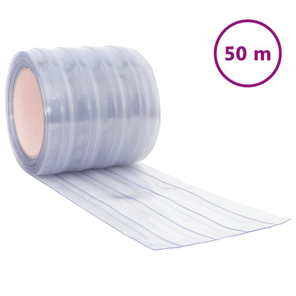 vidaXL Door Curtain Transparent 200 mmx1,6 mm 50 m PVC