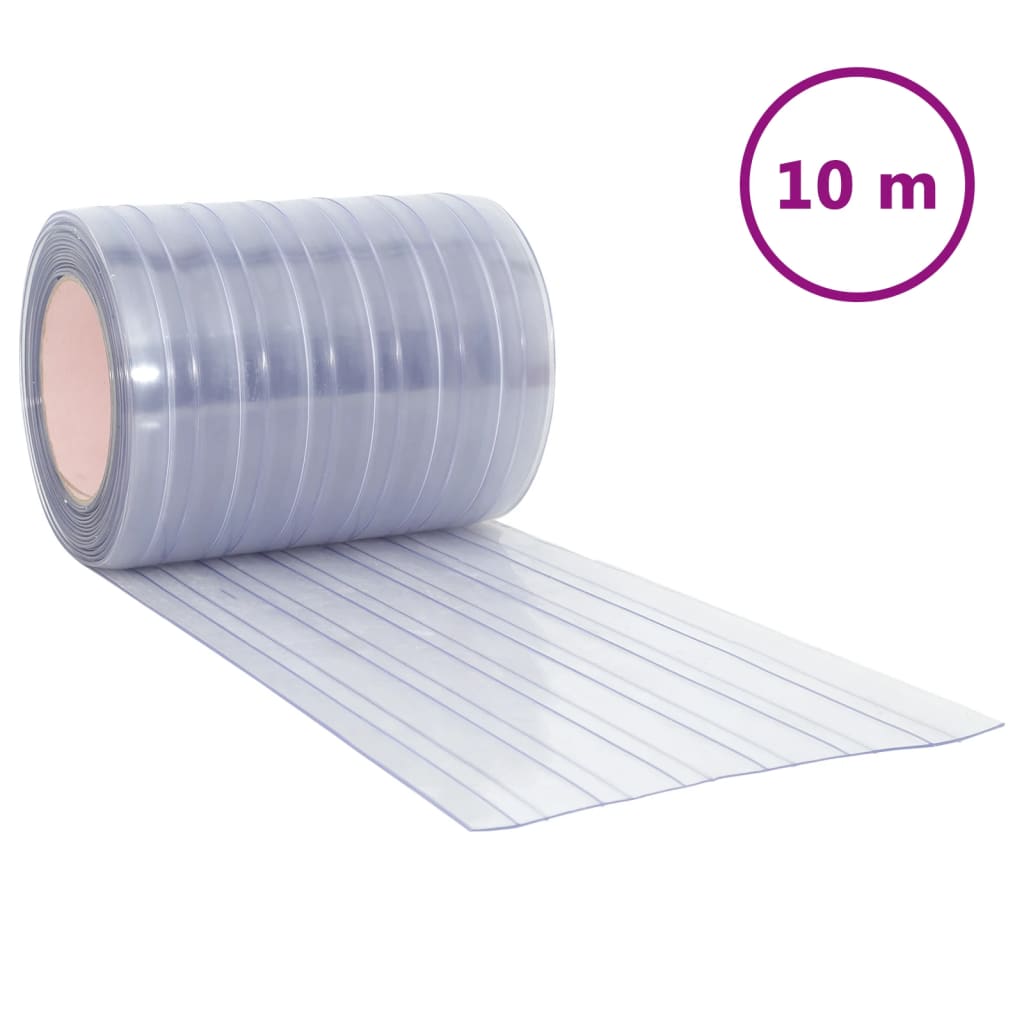 vidaXL Door Curtain Transparent 300 mmx2,6 mm 10 m PVC