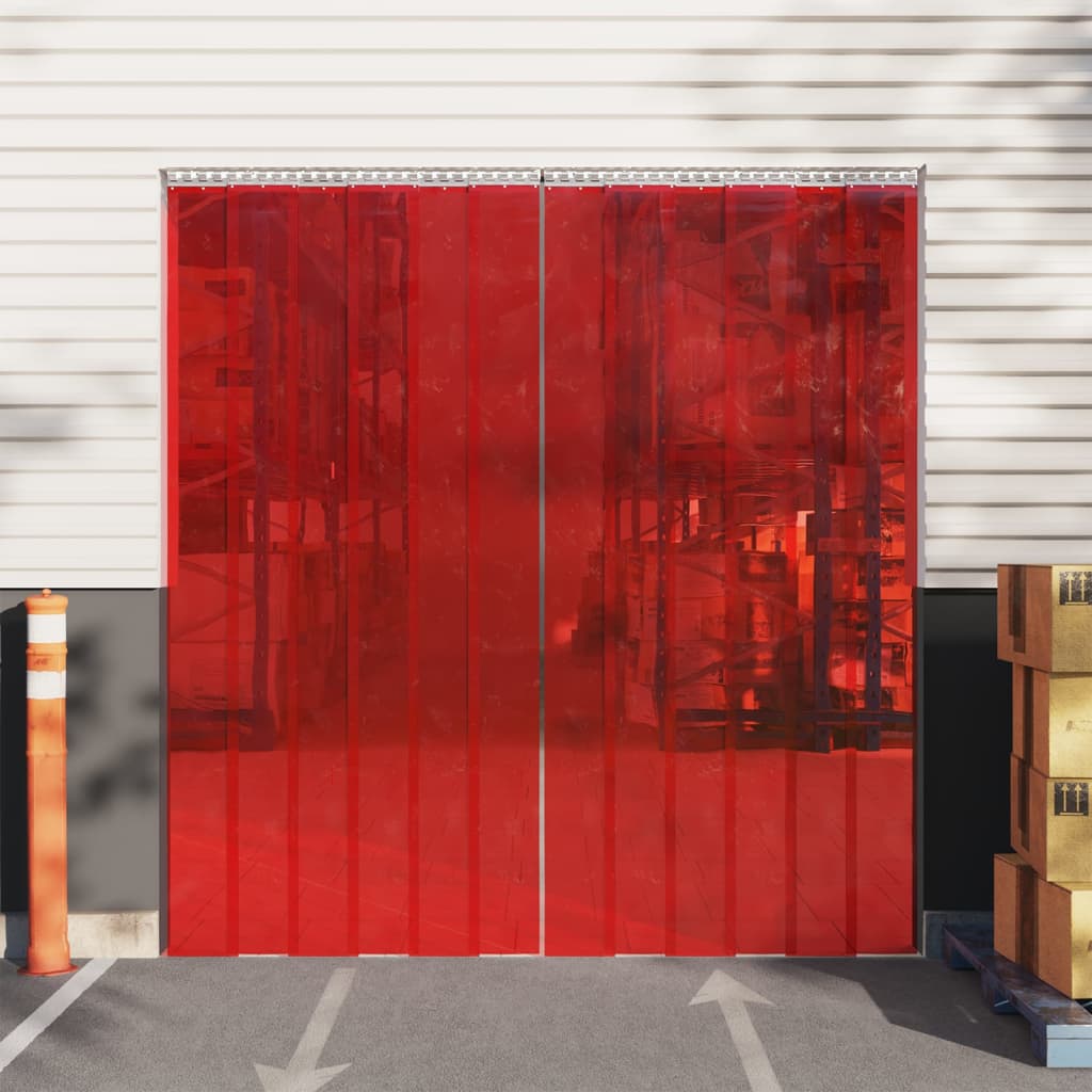vidaXL Door Curtain Red 200 mmx1,6 mm 10 m PVC