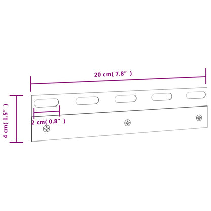 vidaXL Connecting Plates 6 pcs Silver 20 cm Stainless Steel