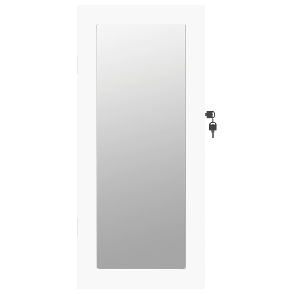 vidaXL Mirror Jewellery Cabinet Wall Mounted White 30x8.5x67 cm