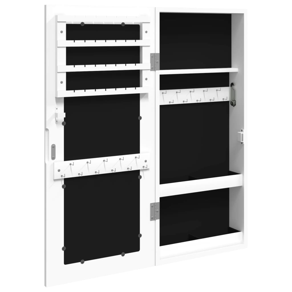 vidaXL Mirror Jewellery Cabinet Wall Mounted White 30x8.5x67 cm