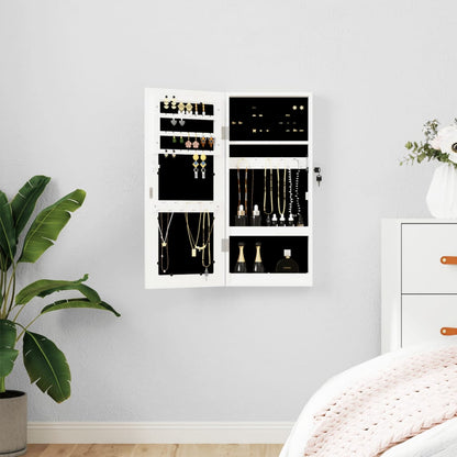 vidaXL Mirror Jewellery Cabinet Wall Mounted White 30x8,5x67 cm