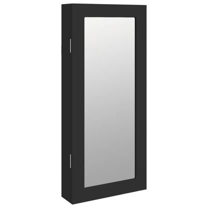 vidaXL Mirror Jewellery Cabinet Wall Mounted Black 30x8,5x67 cm