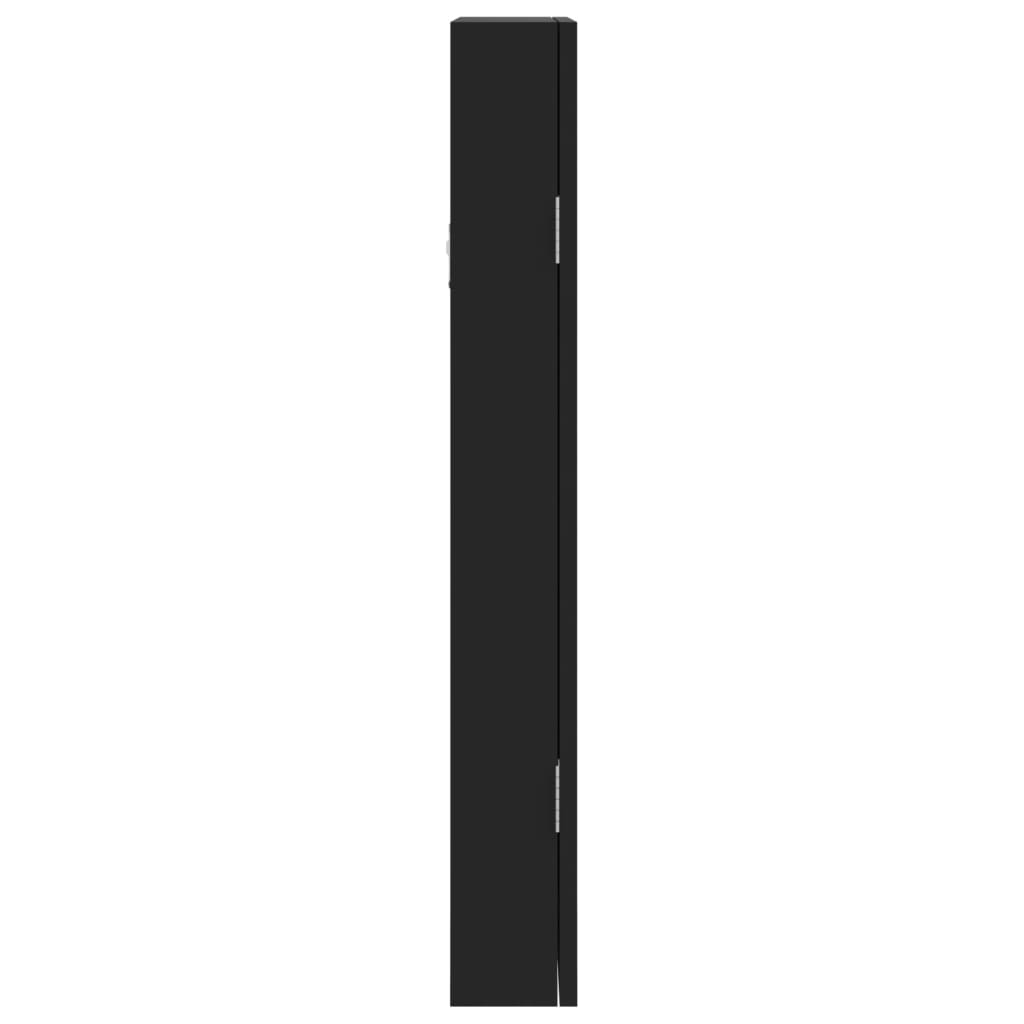 vidaXL Mirror Jewellery Cabinet Wall Mounted Black 30x8.5x67 cm