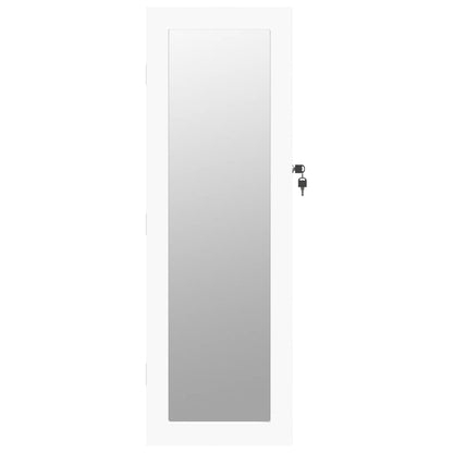 vidaXL Mirror Jewellery Cabinet Wall Mounted White 30x8.5x90 cm