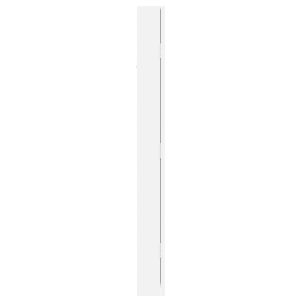 vidaXL Mirror Jewellery Cabinet Wall Mounted White 30x8.5x90 cm