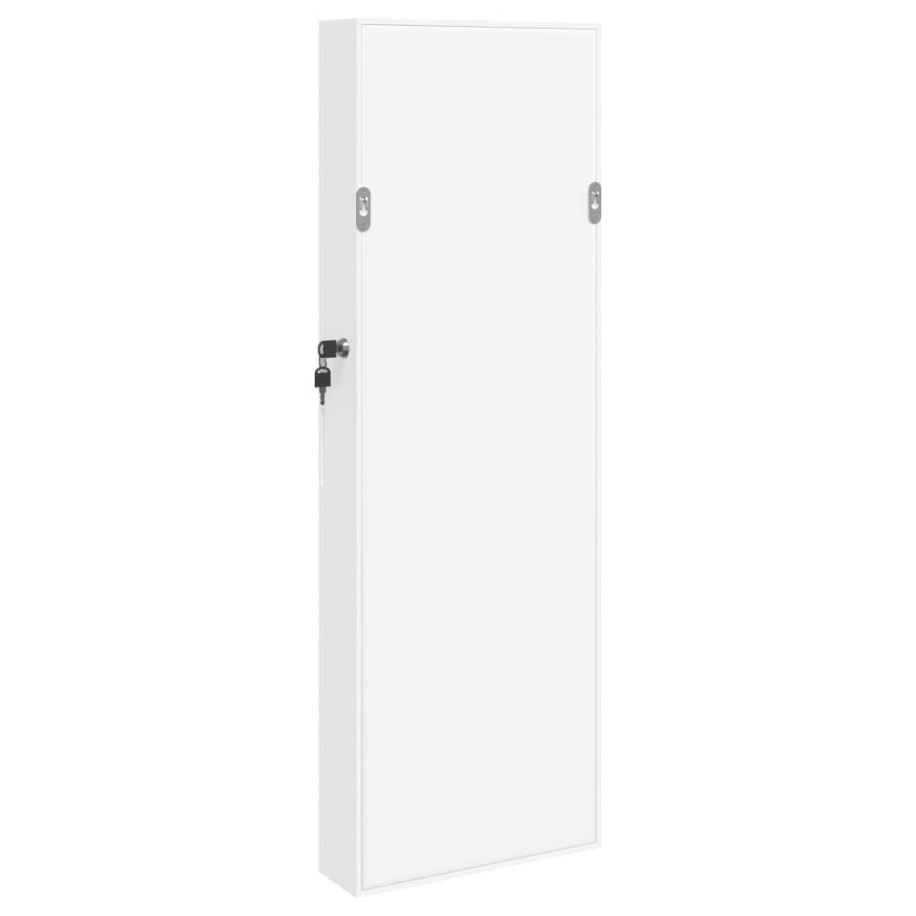 vidaXL Mirror Jewellery Cabinet Wall Mounted White 30x8.5x90 cm