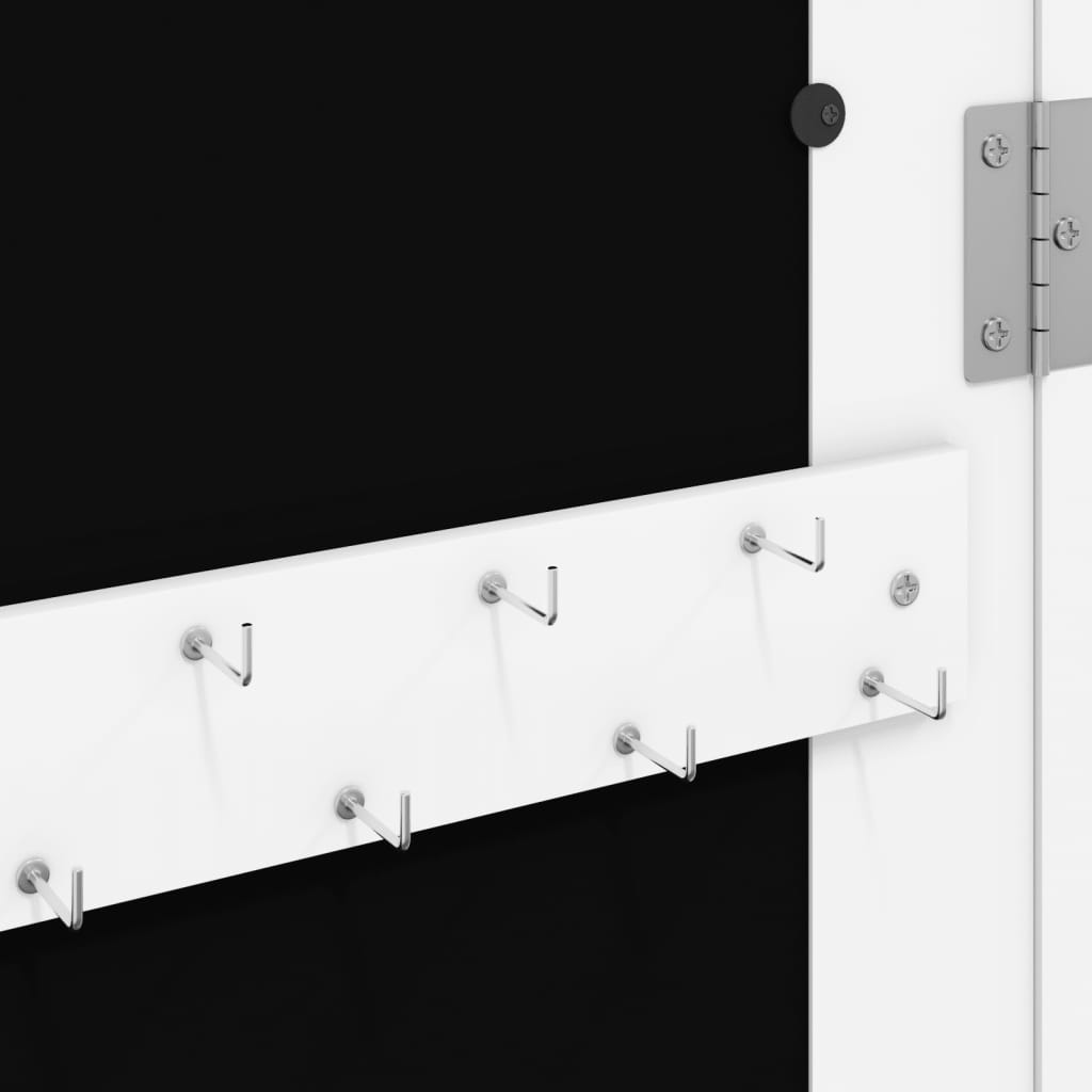 vidaXL Mirror Jewellery Cabinet Wall Mounted White 30x8.5x90 cm