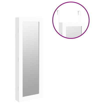 vidaXL Mirror Jewellery Cabinet Wall Mounted White 30x8,5x90 cm