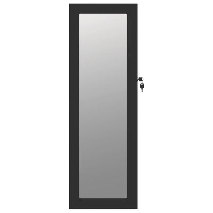 vidaXL Mirror Jewellery Cabinet Wall Mounted Black 30x8,5x90 cm