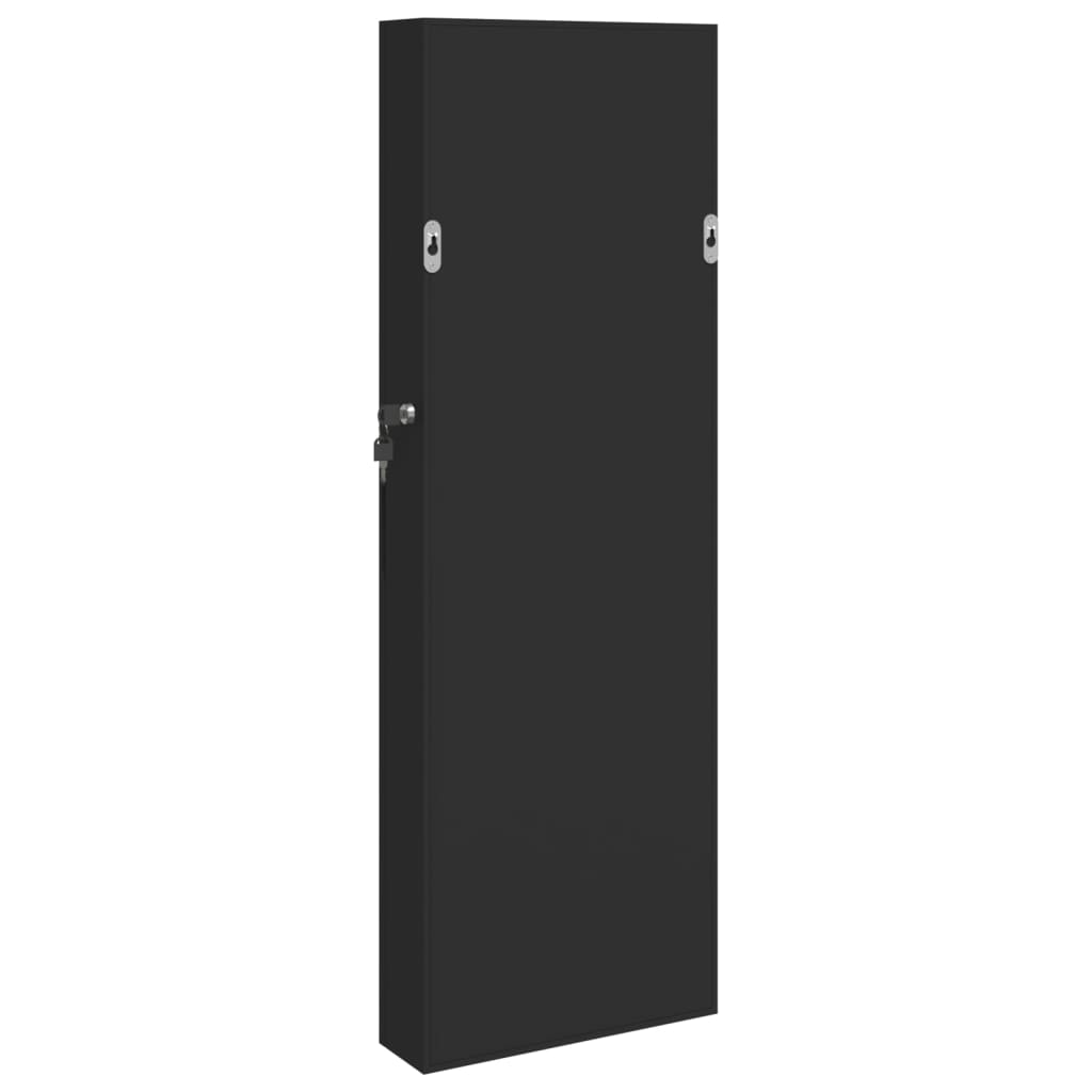 vidaXL Mirror Jewellery Cabinet Wall Mounted Black 30x8,5x90 cm