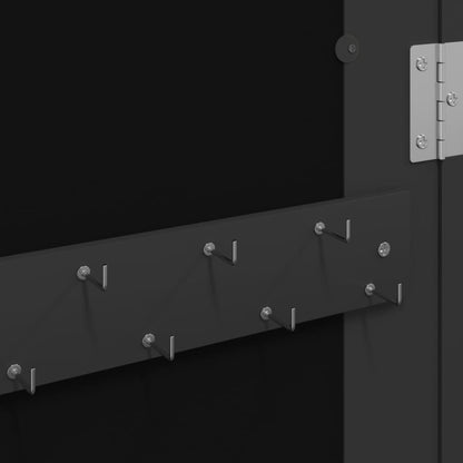 vidaXL Mirror Jewellery Cabinet Wall Mounted Black 30x8.5x90 cm