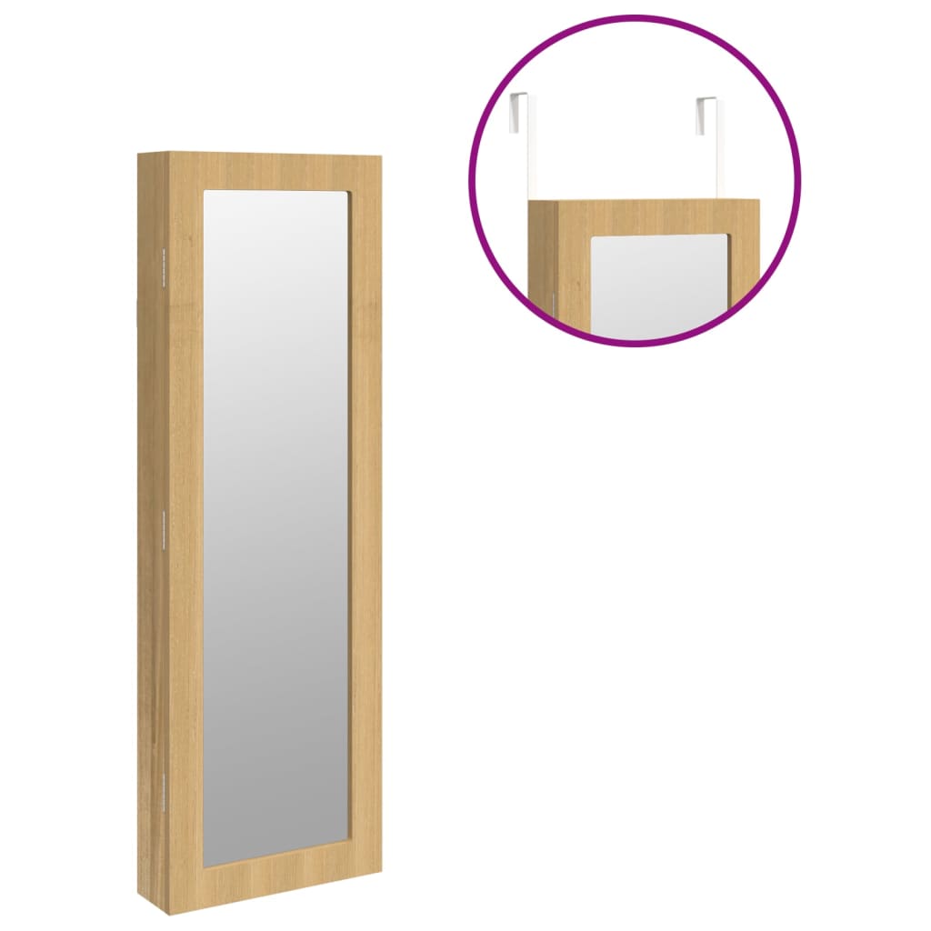 vidaXL Mirror Jewellery Cabinet Wall Mounted 30x8.5x90 cm