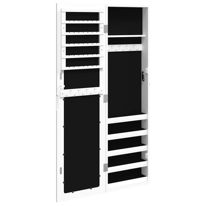 vidaXL Mirror Jewellery Cabinet Wall Mounted White 30x8,5x106 cm