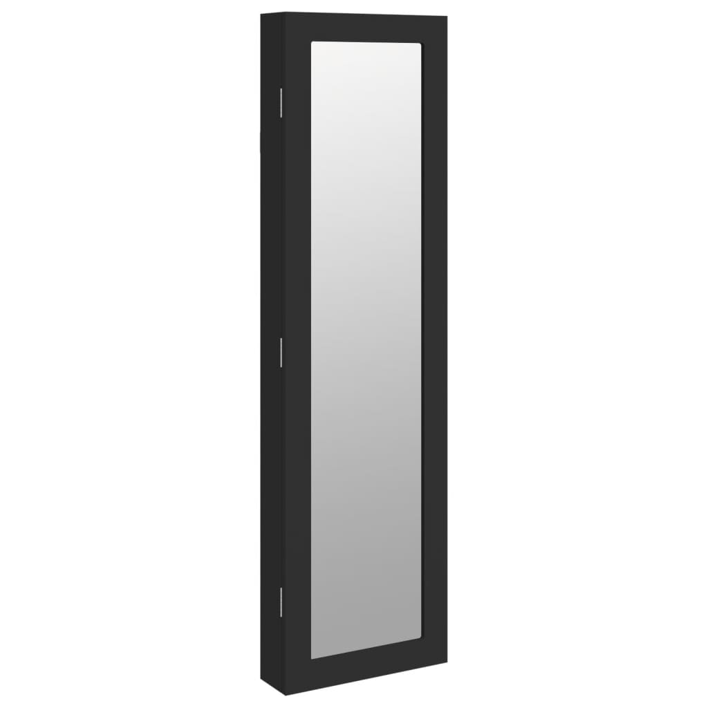 vidaXL Mirror Jewellery Cabinet Wall Mounted Black 30x8,5x106 cm