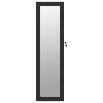 vidaXL Mirror Jewellery Cabinet Wall Mounted Black 30x8.5x106 cm
