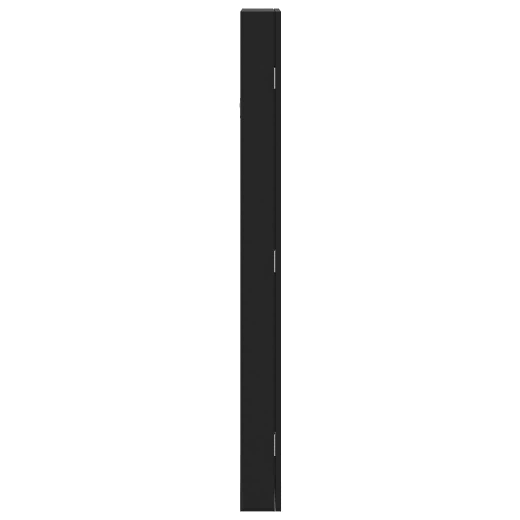 vidaXL Mirror Jewellery Cabinet Wall Mounted Black 30x8.5x106 cm