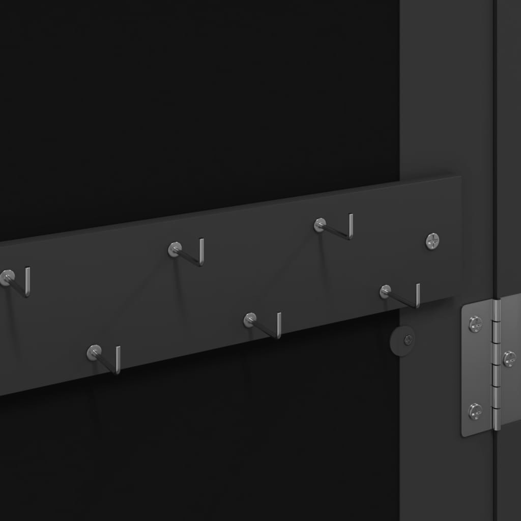 vidaXL Mirror Jewellery Cabinet Wall Mounted Black 30x8.5x106 cm