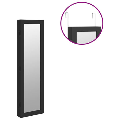 vidaXL Mirror Jewellery Cabinet Wall Mounted Black 30x8.5x106 cm