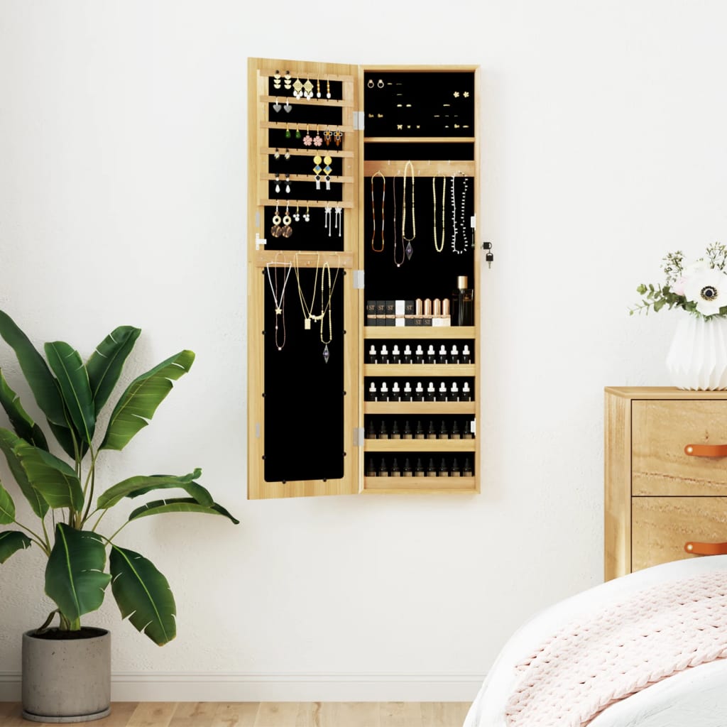 vidaXL Mirror Jewellery Cabinet Wall Mounted 30x8.5x106 cm