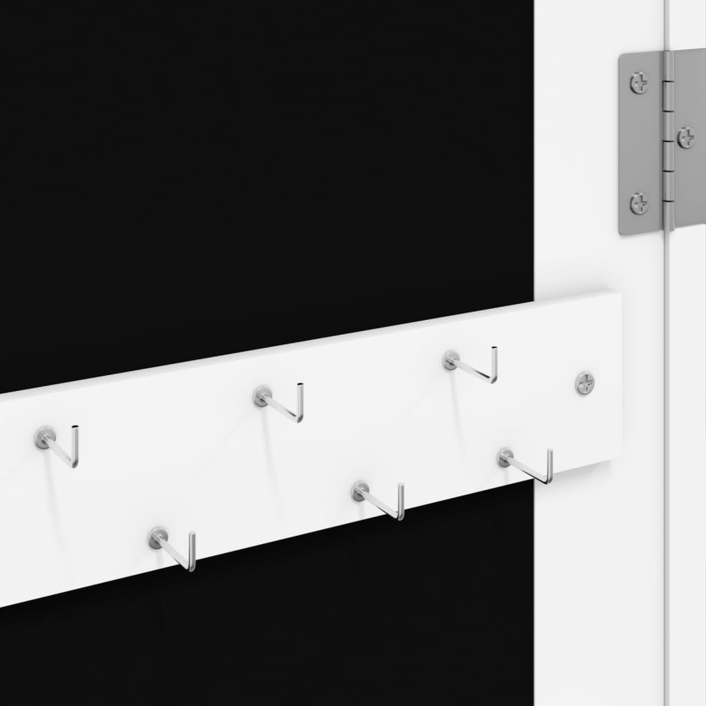 vidaXL Mirror Jewellery Cabinet Wall Mounted White 37.5x10x106 cm
