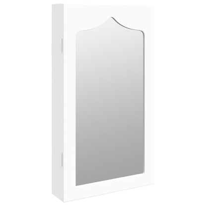 vidaXL Mirror Jewellery Cabinet Wall Mounted White 37.5x10x67 cm