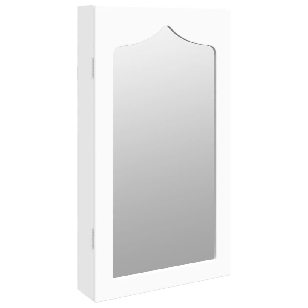 vidaXL Mirror Jewellery Cabinet Wall Mounted White 37,5x10x67 cm