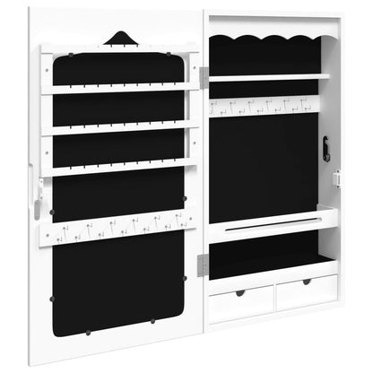 vidaXL Mirror Jewellery Cabinet Wall Mounted White 37,5x10x67 cm
