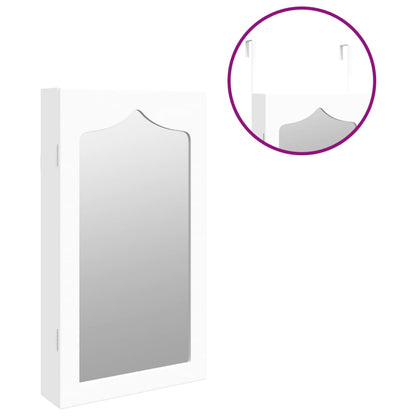 vidaXL Mirror Jewellery Cabinet Wall Mounted White 37,5x10x67 cm