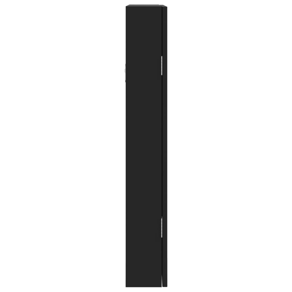 vidaXL Mirror Jewellery Cabinet Wall Mounted Black 37.5x10x67 cm
