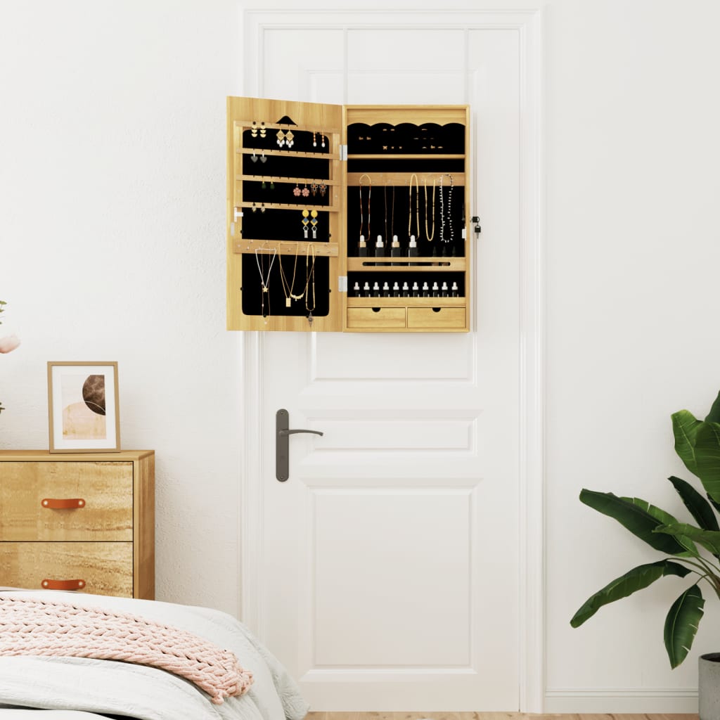 vidaXL Mirror Jewellery Cabinet Wall Mounted 37.5x10x67 cm
