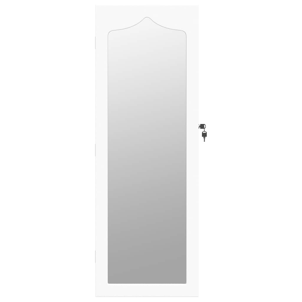 vidaXL Mirror Jewellery Cabinet Wall Mounted White 37.5x10x106 cm