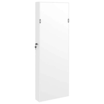 vidaXL Mirror Jewellery Cabinet Wall Mounted White 37.5x10x106 cm