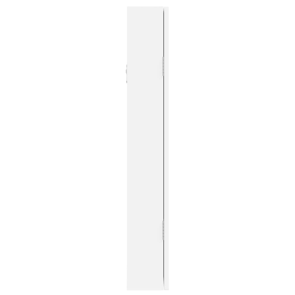 vidaXL Mirror Jewellery Cabinet with LED Lights Wall Mounted White