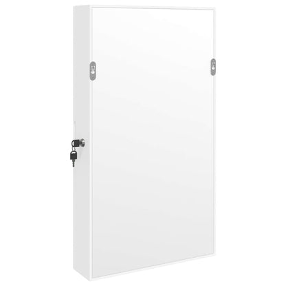 vidaXL Mirror Jewellery Cabinet with LED Lights Wall Mounted White