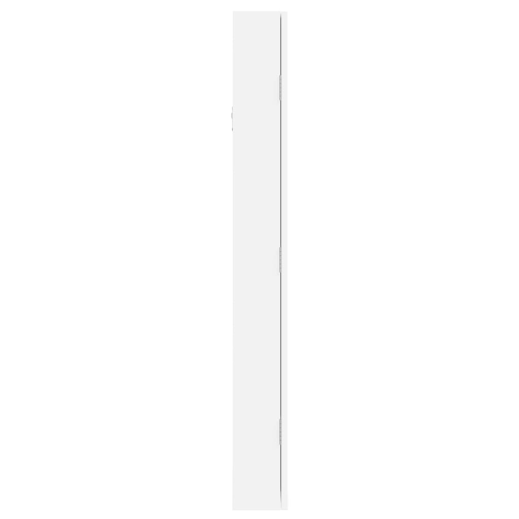 vidaXL Mirror Jewellery Cabinet with LED Lights Wall Mounted White
