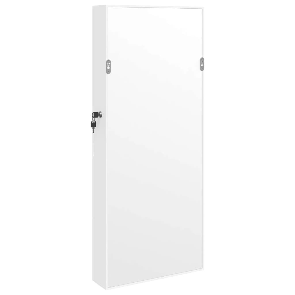 vidaXL Mirror Jewellery Cabinet with LED Lights Wall Mounted White