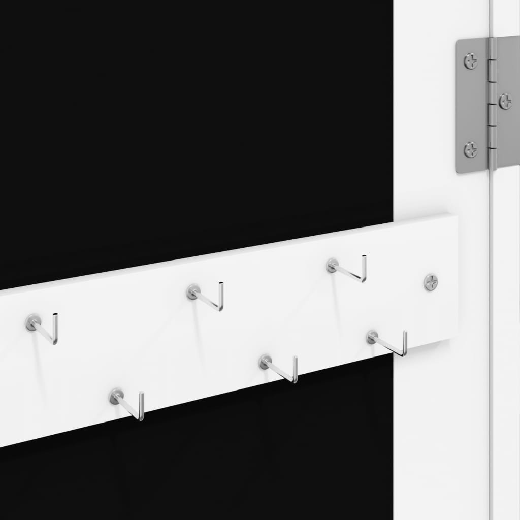 vidaXL Mirror Jewellery Cabinet with LED Lights Wall Mounted White