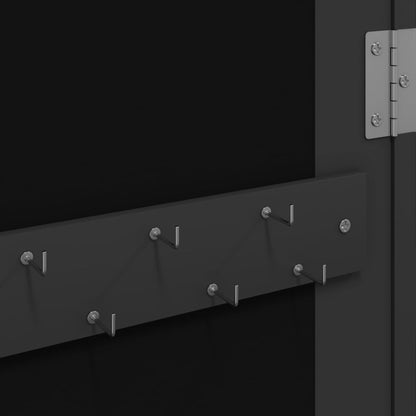 vidaXL Mirror Jewellery Cabinet with LED Lights Wall Mounted Black