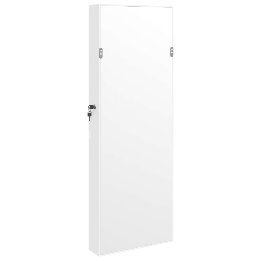 vidaXL Mirror Jewellery Cabinet with LED Lights Wall Mounted White