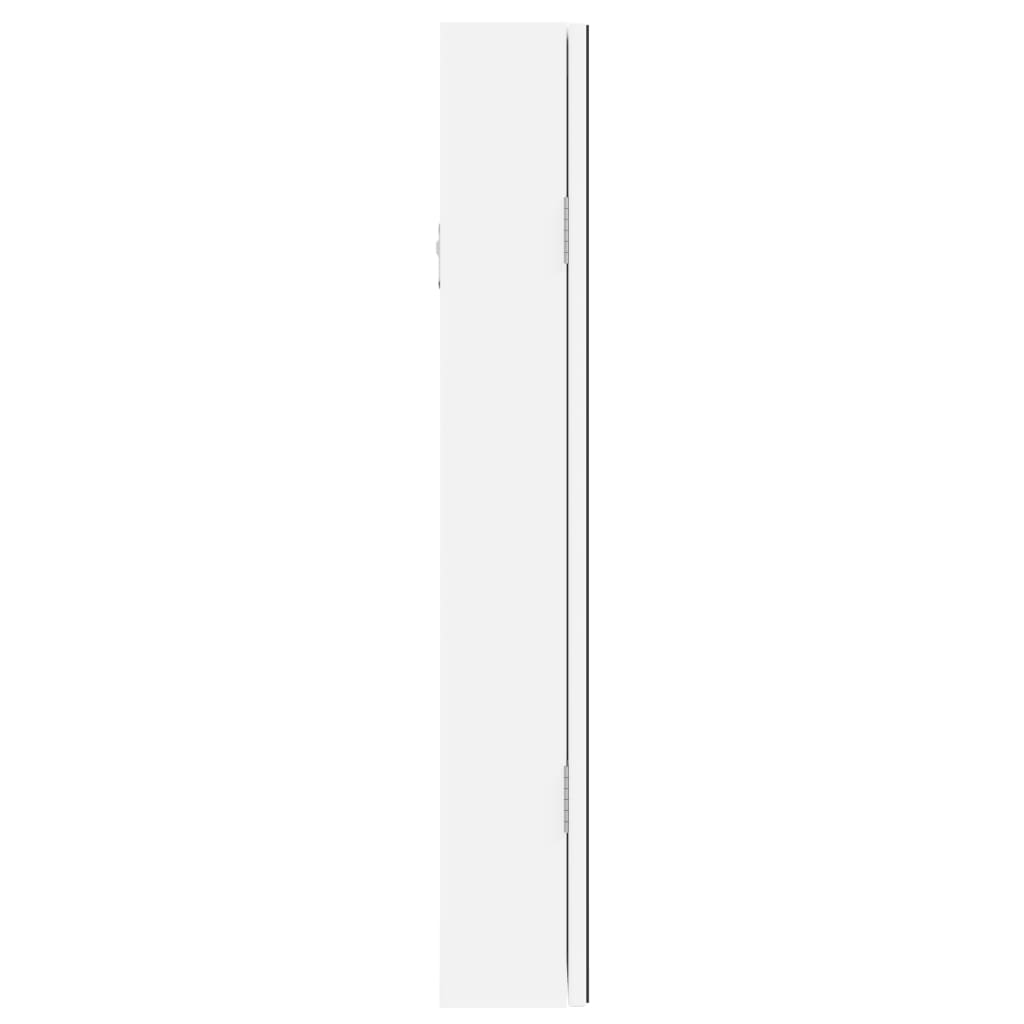 vidaXL Mirror Jewellery Cabinet with LED Lights Wall Mounted White
