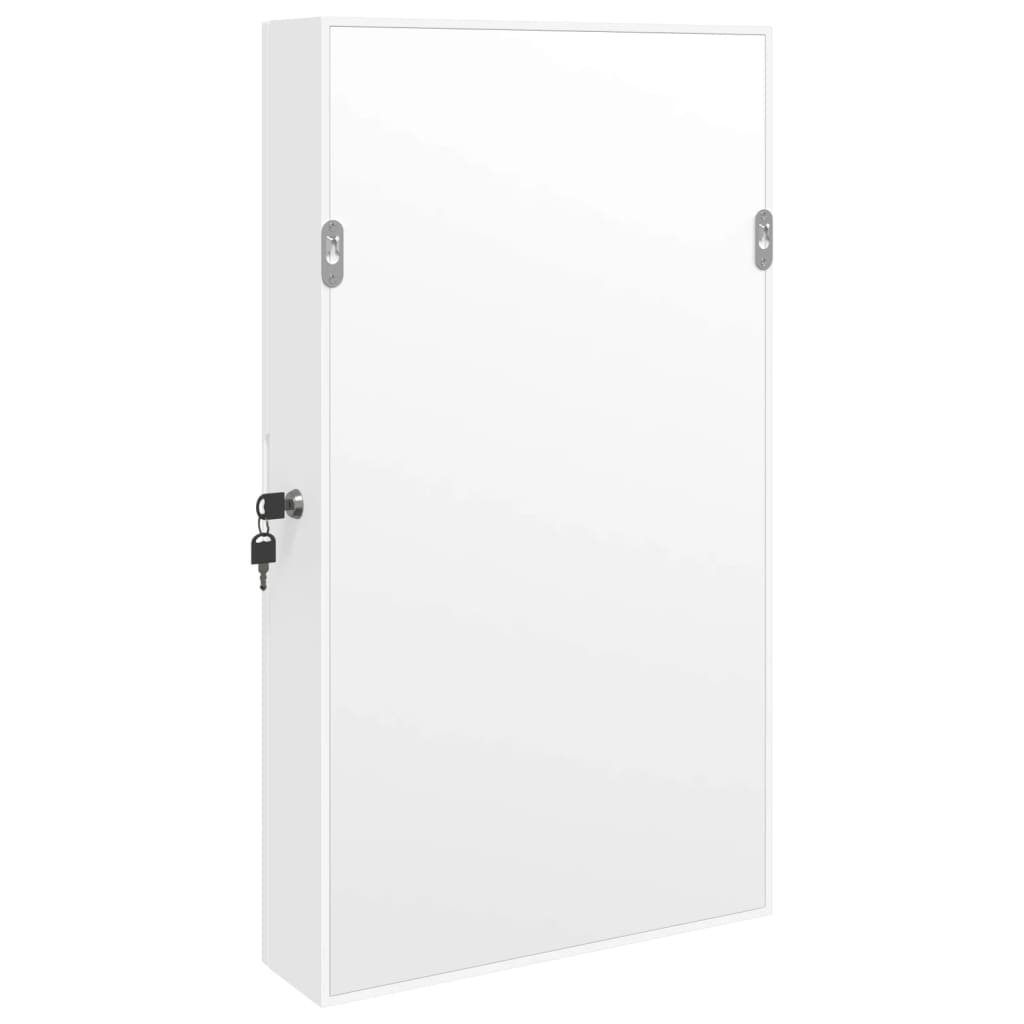 vidaXL Mirror Jewellery Cabinet with LED Lights Wall Mounted White